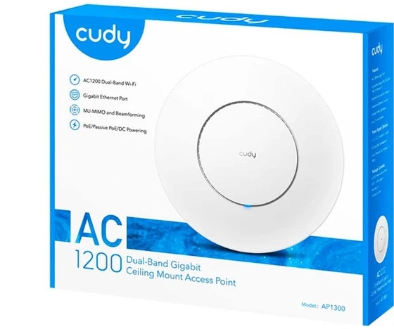 اکسس پوینت وای‌فای Cudy AP1300 | دوباند AC1200 | نصب سقفی/دیواری حرفه‌ای
