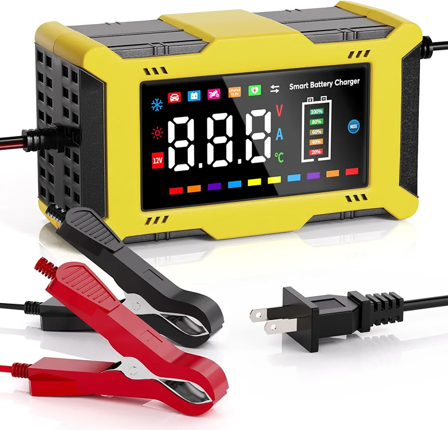 شارژر باتری هوشمند 12V/6A با قابلیت Pulse Repair | مناسب خودرو، موتور و باتری LiFePO4