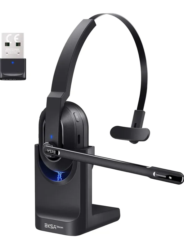 هدست مکالمه بی‌سیم EKSA H5 | هدست بلوتوثی حرفه‌ای با میکروفون حذف نویز AI و شارژدهی 45 ساعته