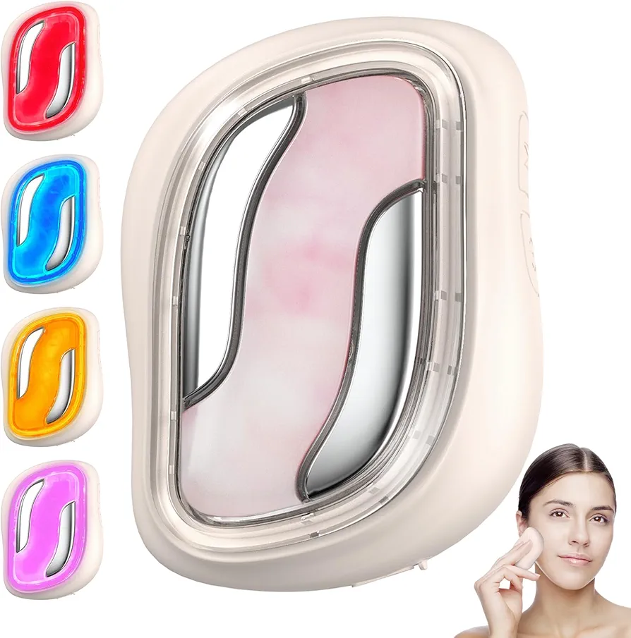 ماساژور صورت و گردن برقی | دستگاه لیفت صورت با گرمایش، لرزش، نور LED و EMS
