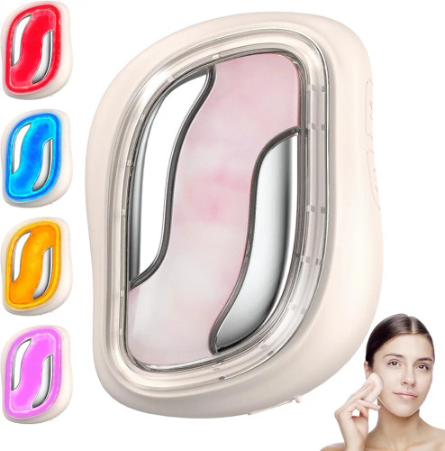 ماساژور صورت و گردن برقی | دستگاه لیفت صورت با گرمایش، لرزش، نور LED و EMS