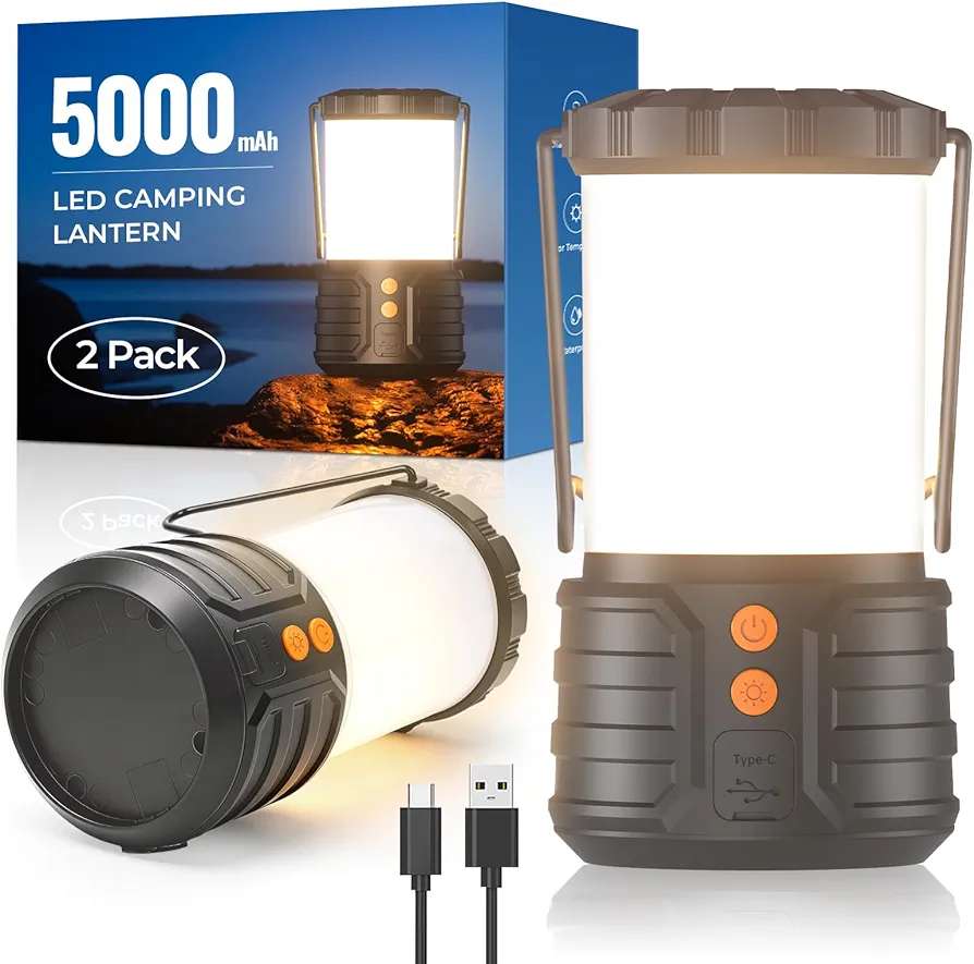 چراغ کمپینگ شارژی پک 2عددی LED CAMPING LANTERN