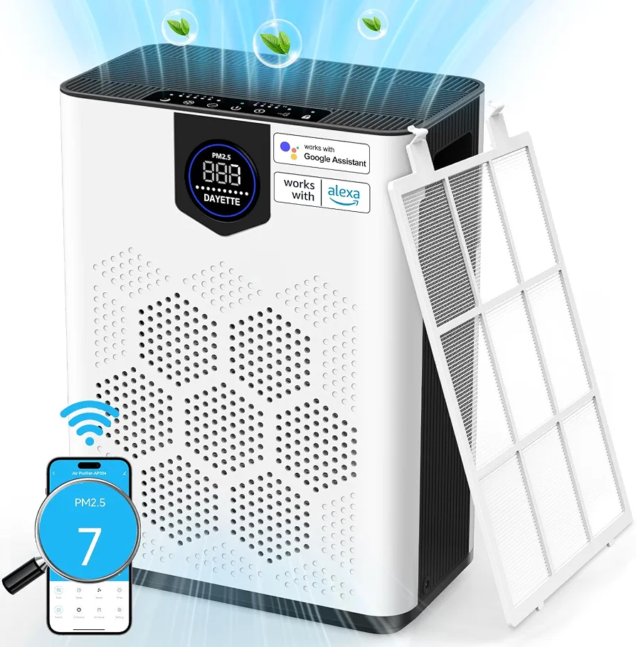 دستگاه تصفیه هوای هوشمند DAYETTE AP402 | تصفیه هوا با فیلتر H14 HEPA و WiFi
