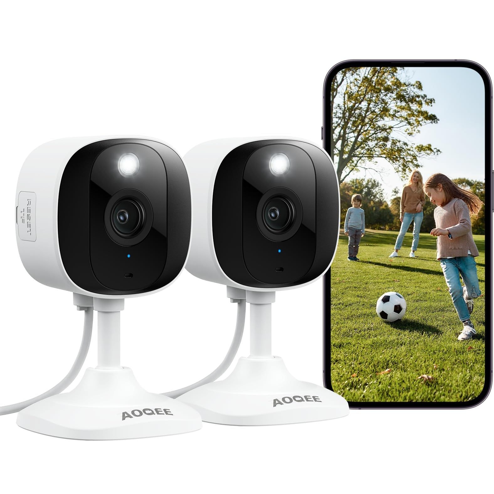 دوربین مداربسته هوشمند پک ۲ عددیAOQEE C1 2K WiFi