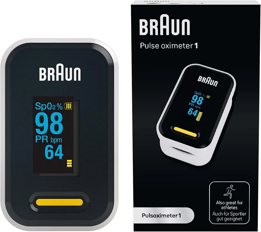 پالس اکسیمتر Braun Pulse Oximeter 1 | دستگاه اندازه‌گیری اکسیژن خون و ضربان قلب با نمایشگر OLED