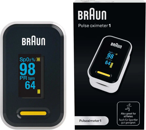 پالس اکسیمتر Braun Pulse Oximeter 1 | دستگاه اندازهگیری اکسیژن خون و ضربان قلب با نمایشگر OLED
