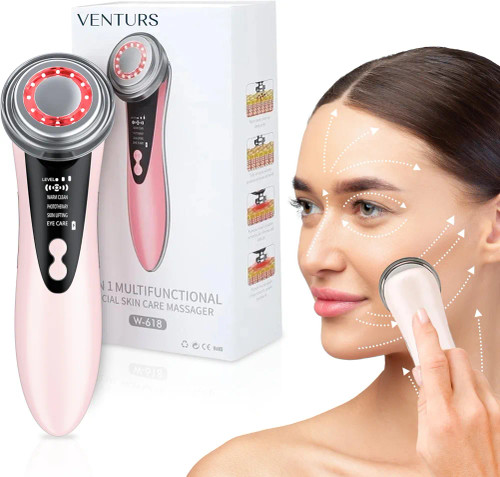 دستگاه جوانساز پوست VENTURS W-618 | ماساژور صورت 5 در 1 با RF، فوتون LED، گرمایش و لیفت پوست