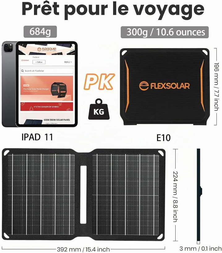 شارژر خورشیدی منعطف FLEXSOLAR E10MINI