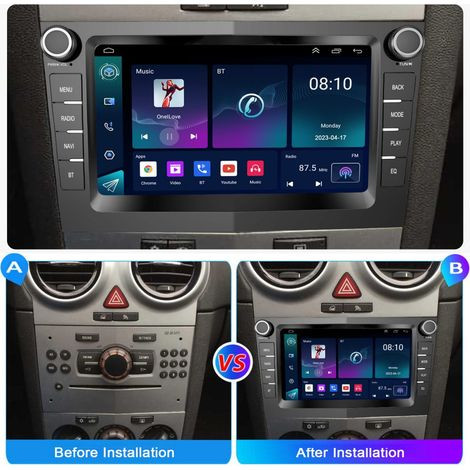 مانیتور اندروید ۱۴ اوپل کورسا ESSGOO با اپل کارپلی و GPS