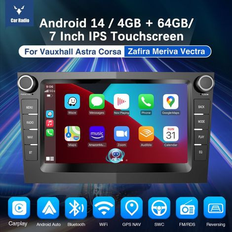 مانیتور اندروید ۱۴ اوپل کورسا ESSGOO با اپل کارپلی و GPS